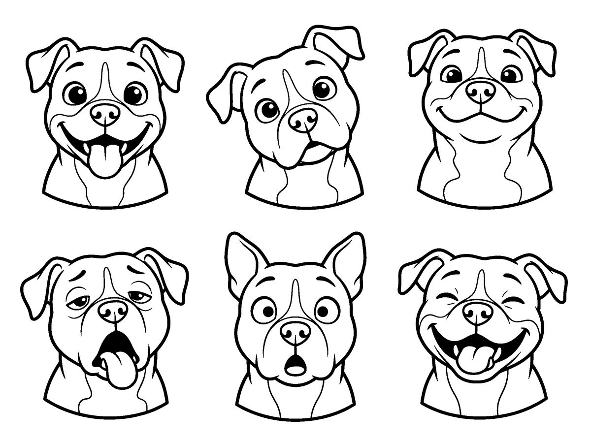 Illy's faces: happy, curious, proud and sleepy