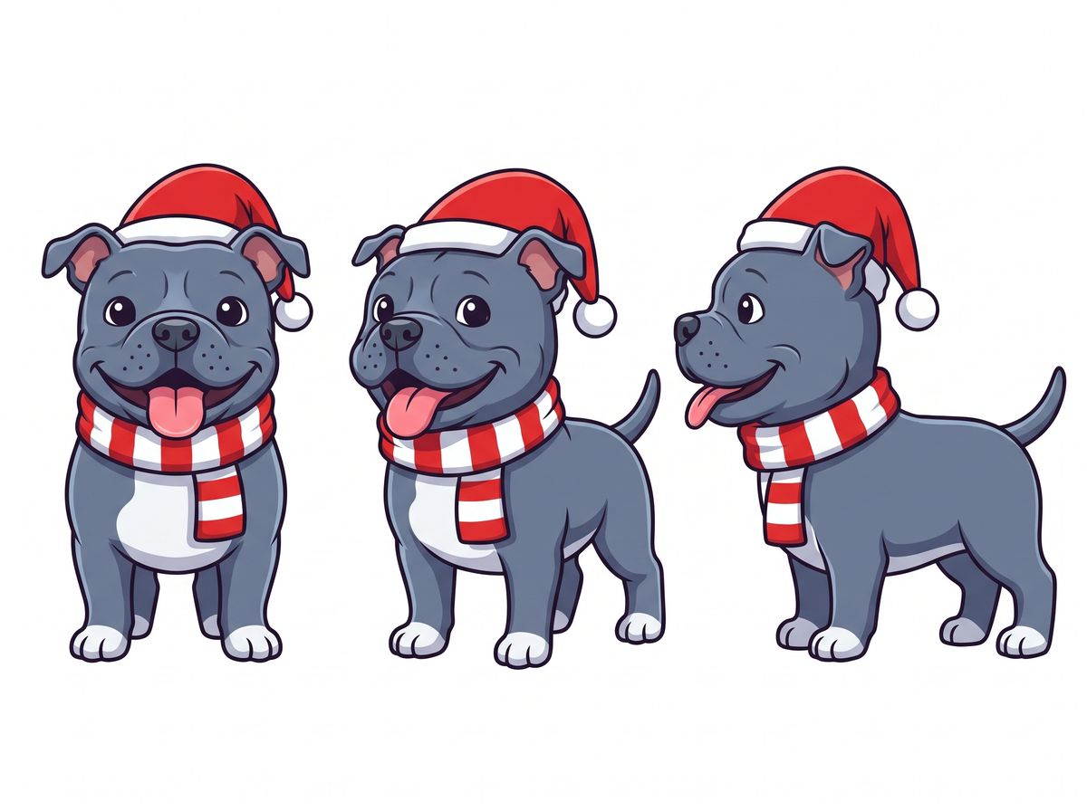Illy at Christmas: Santa hat and a red-and-white striped scarf